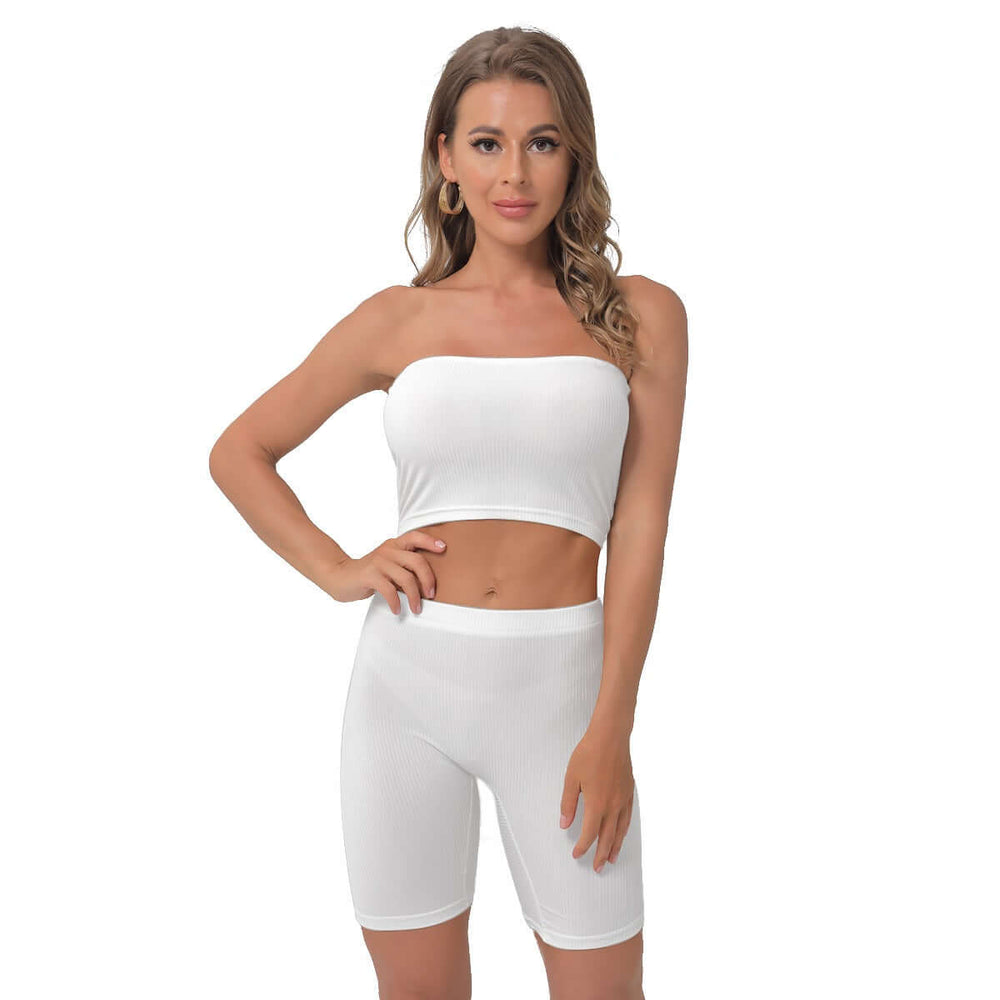 Print Women's Breast Wrap Shorts Suit - Archiify