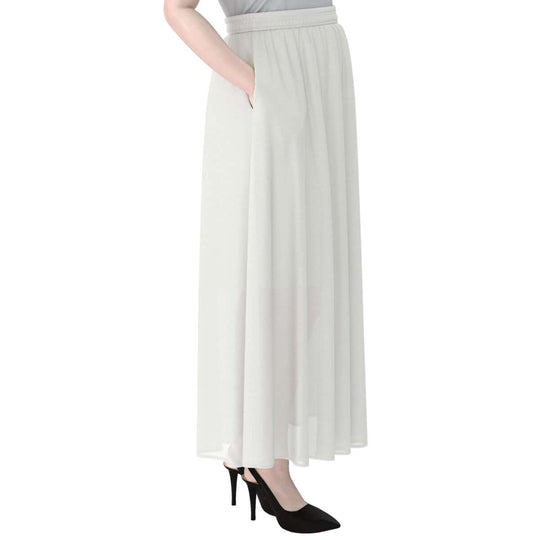 Hippie Patchwork Denim Print Women's Maxi Chiffon Skirts With Lining - Archiify