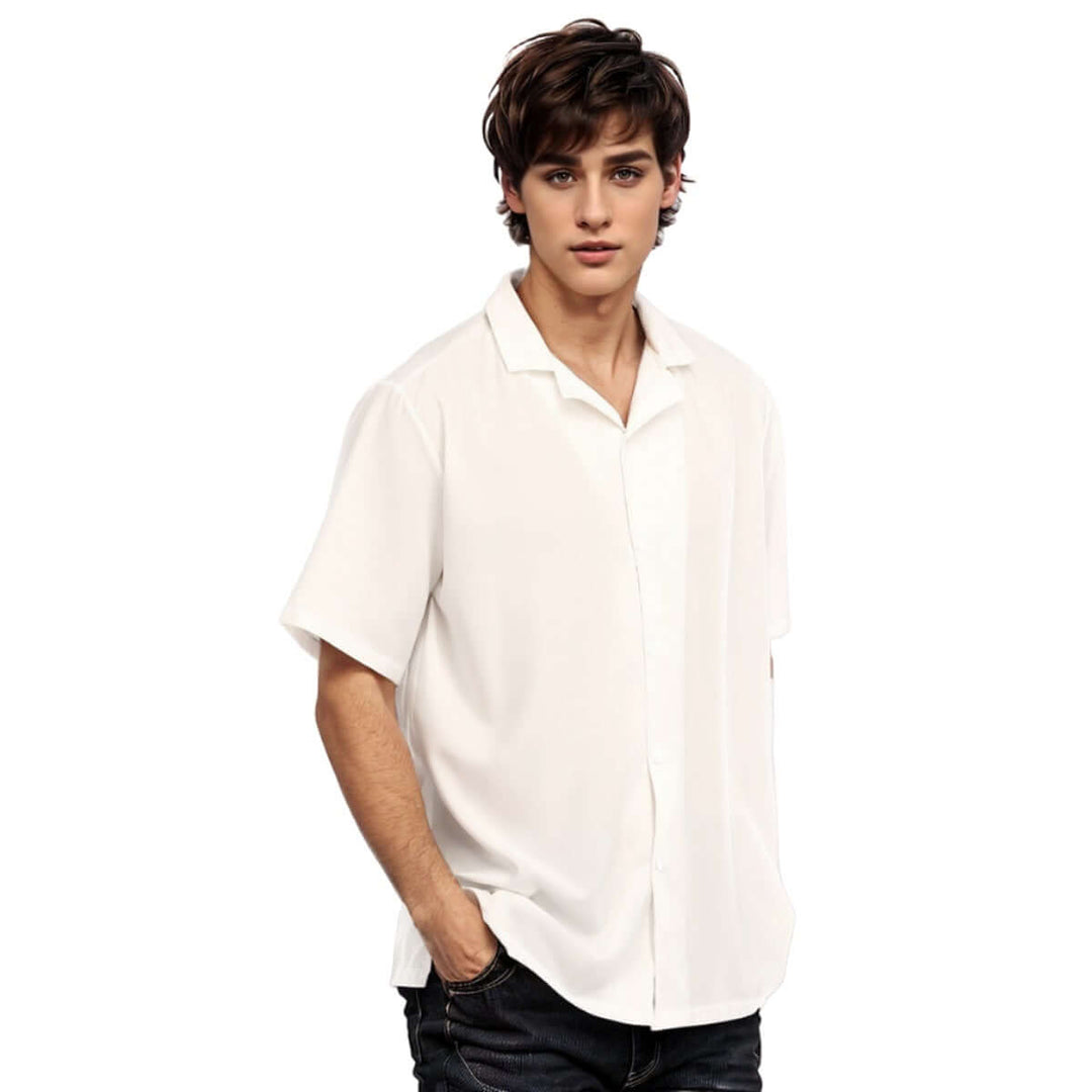 Hip-Hop Style Men's Shirt With Button Closure