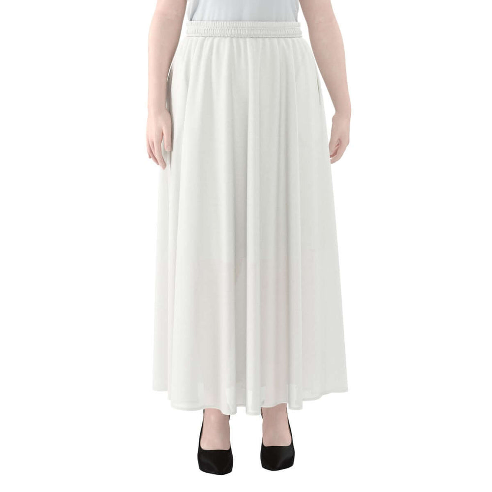 Hippie Patchwork Denim Print Women's Maxi Chiffon Skirts With Lining - Archiify