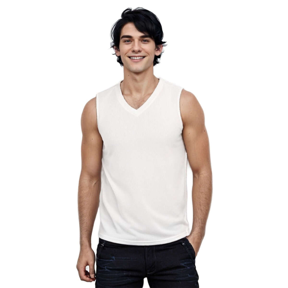 Street Style Men's V-neck Tank Top Graphic Vest | Personalized Gift - Archiify