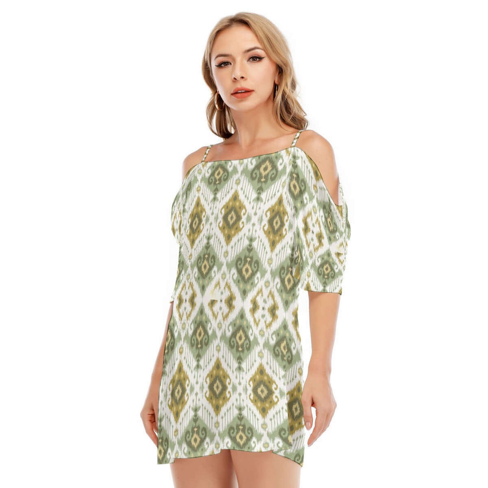 Hippie Women's Geo Print Off-shoulder Cami Dress