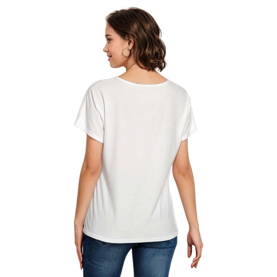 Customized Women's Loose V-neck Short Sleeve T-shirt - Archiify