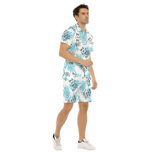 Hawaiian Men's Beach Print Short Sleeve Shirt Set