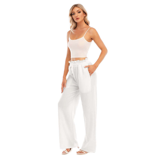 Hippie Vintage Patchwork Printed Women's Waist Fungus Edge Wide-leg Pants| - Archiify
