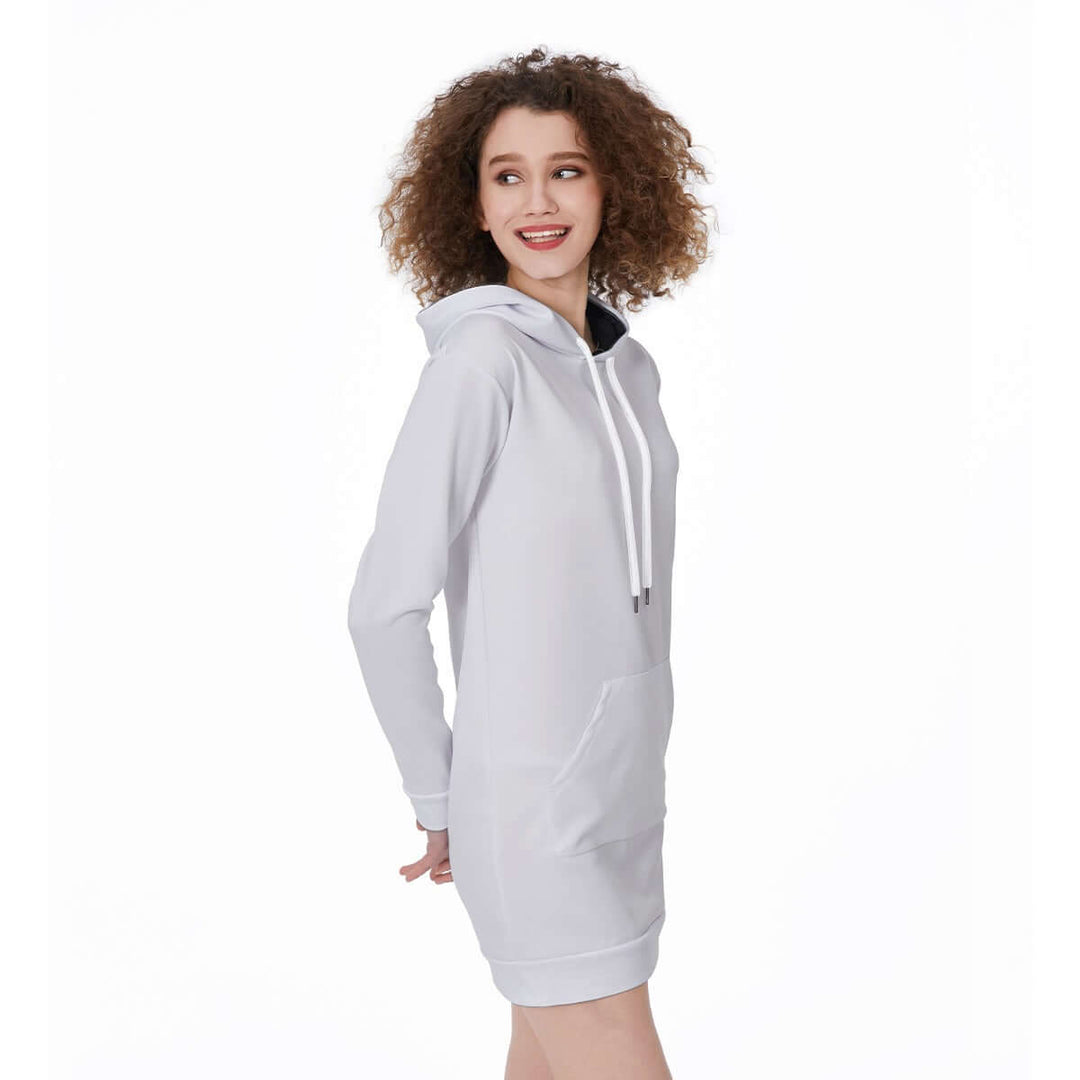 Custom Street Style Women's Long Hooded Letter Sweatshirt Dress - Archiify