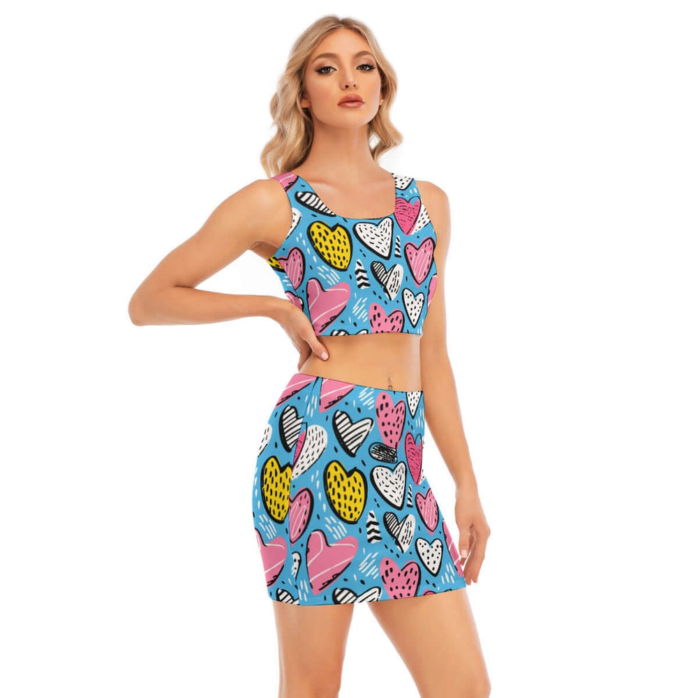 Pop Style Women's Camisole and Wrap Skirt Set