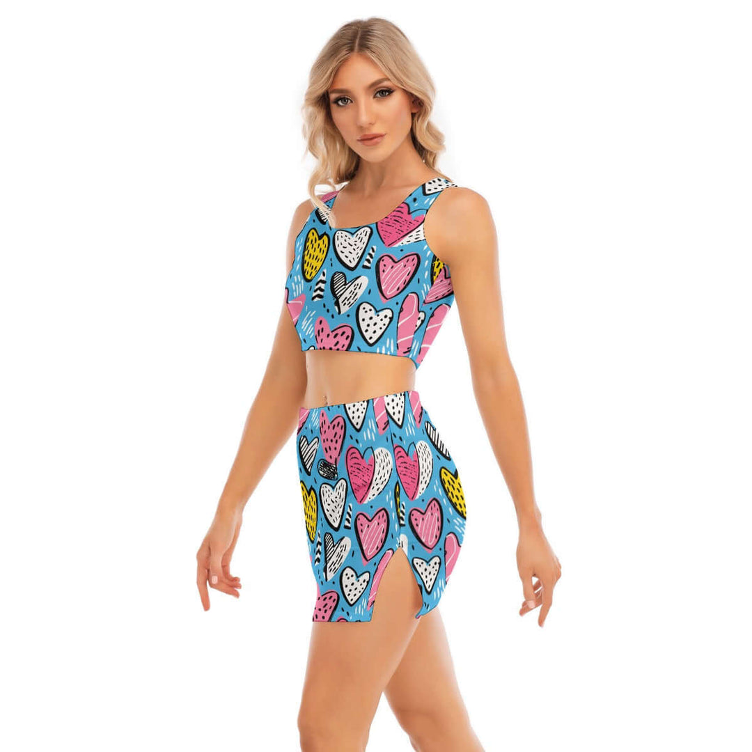Pop Style Women's Camisole and Wrap Skirt Set