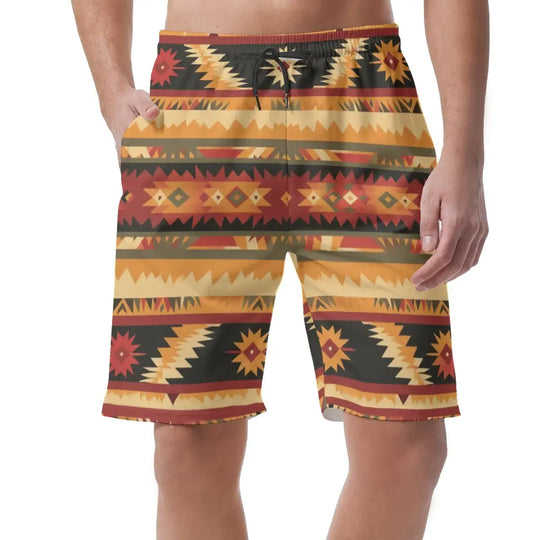 Kurze Herrenhose mit Allover-Print