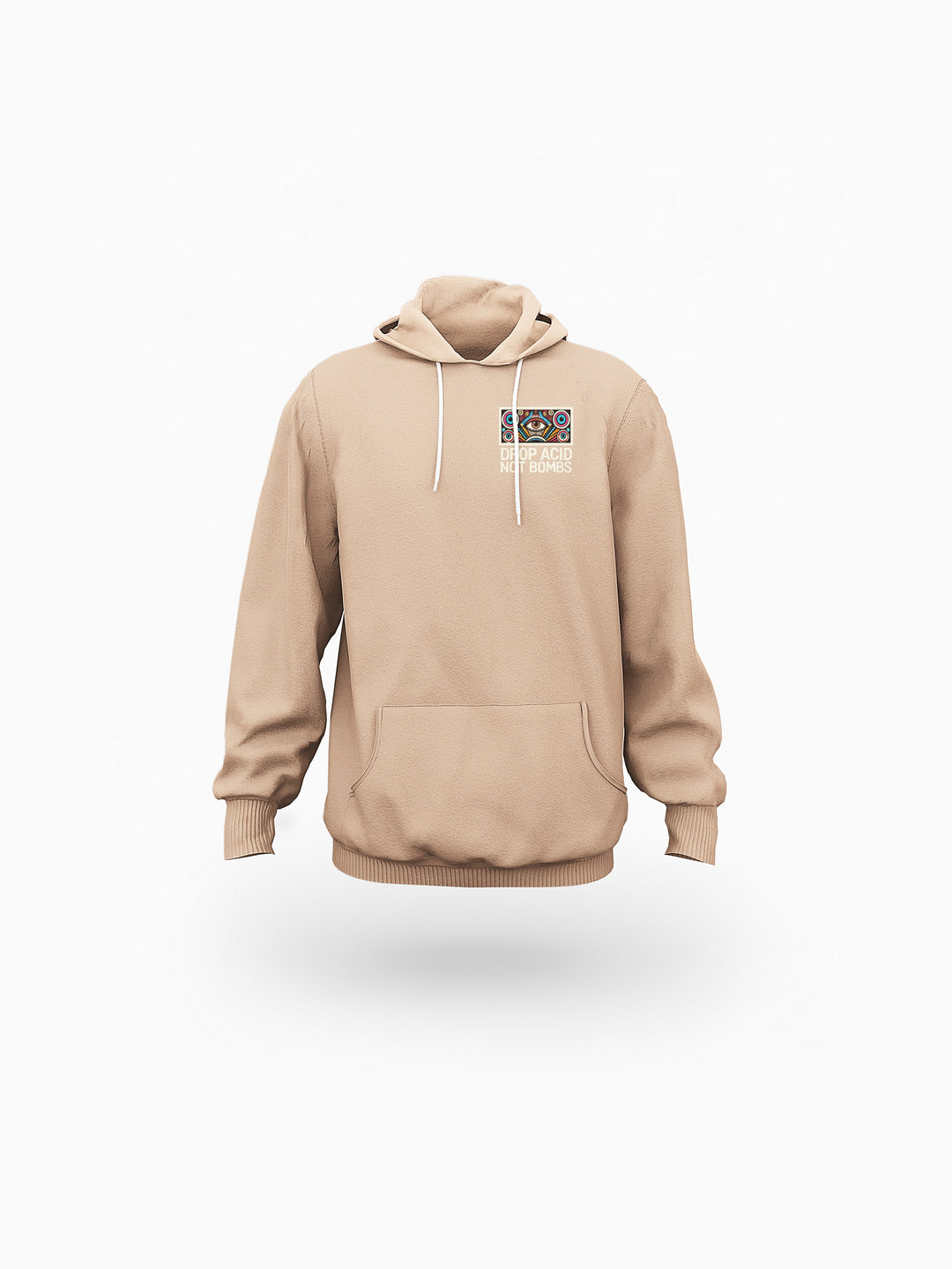 ‘Retro Psychedelia’ Mocha Eco-friendly All-Over Print Unisex Pullover Hoodie