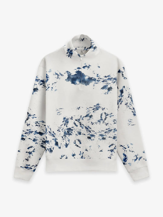 Fuzzy Half Zip Pullover in Glacial Horizon