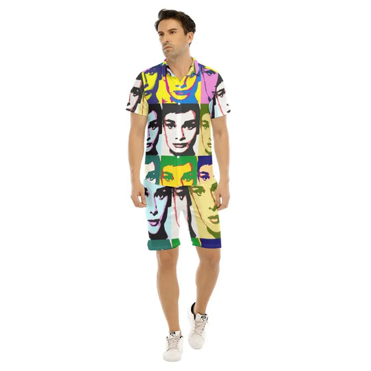 Archiify Pop art style Print Men's Short Sleeve Shirt Set