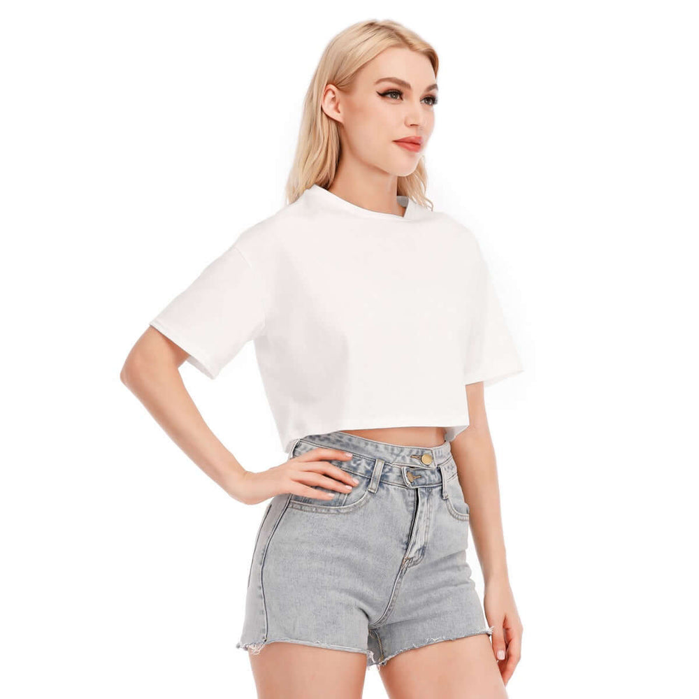 Printed Women's O Neck Off Shoulder Loose T-Shirt | 190GSM Cotton - Archiify