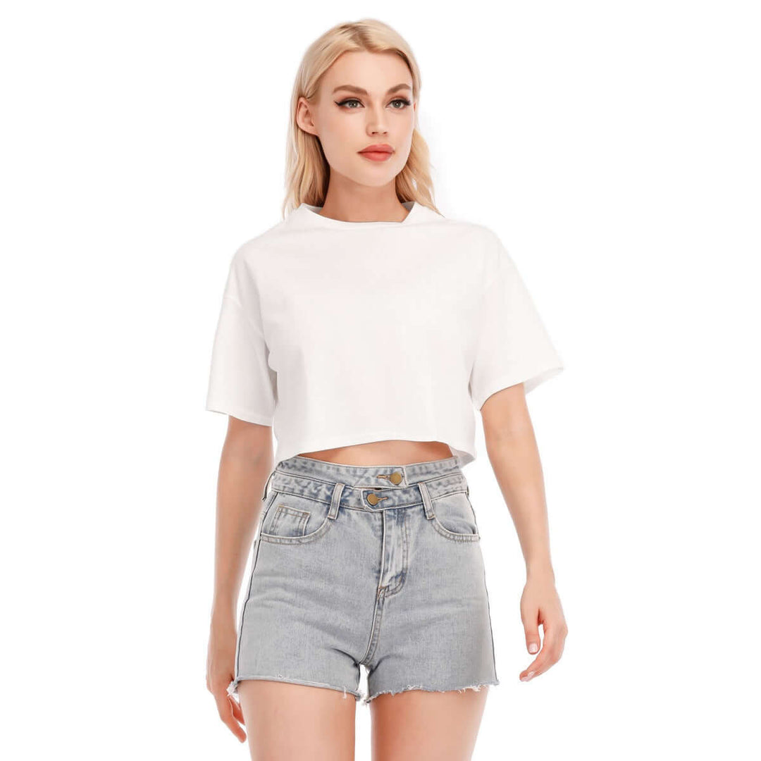 Printed Women's O Neck Off Shoulder Loose T-Shirt | 190GSM Cotton - Archiify
