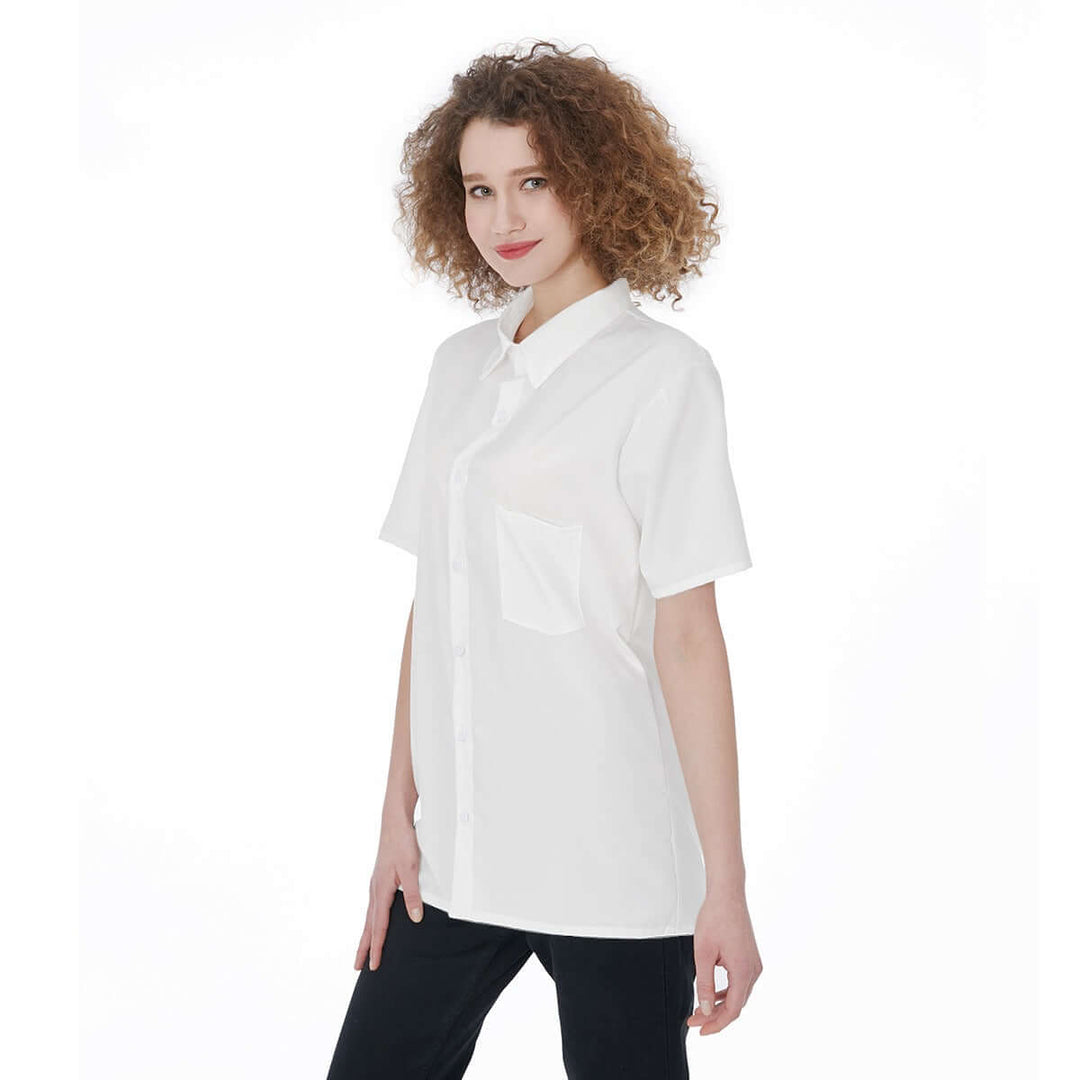 Print Women's Short Sleeve Shirt With Pocket - Archiify