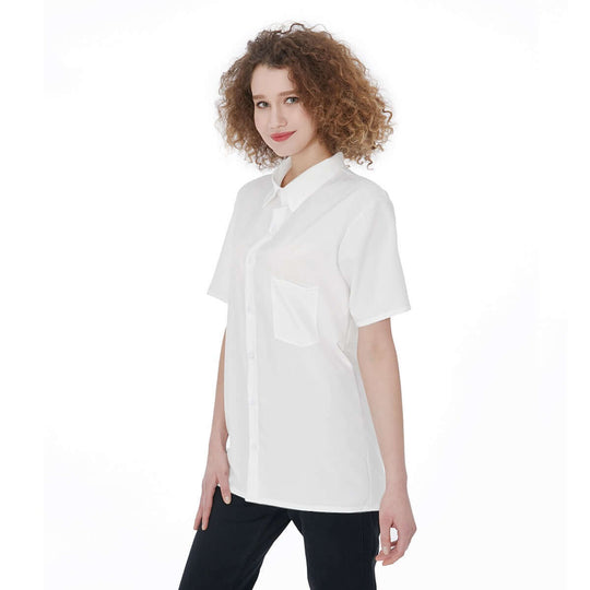 Print Women's Short Sleeve Shirt With Pocket - Archiify