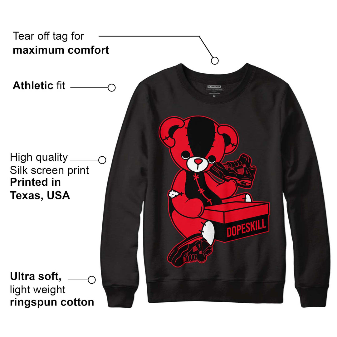 Red Thunder 4s DopeSkill Sweatshirt Sneakerhead BEAR Graphic