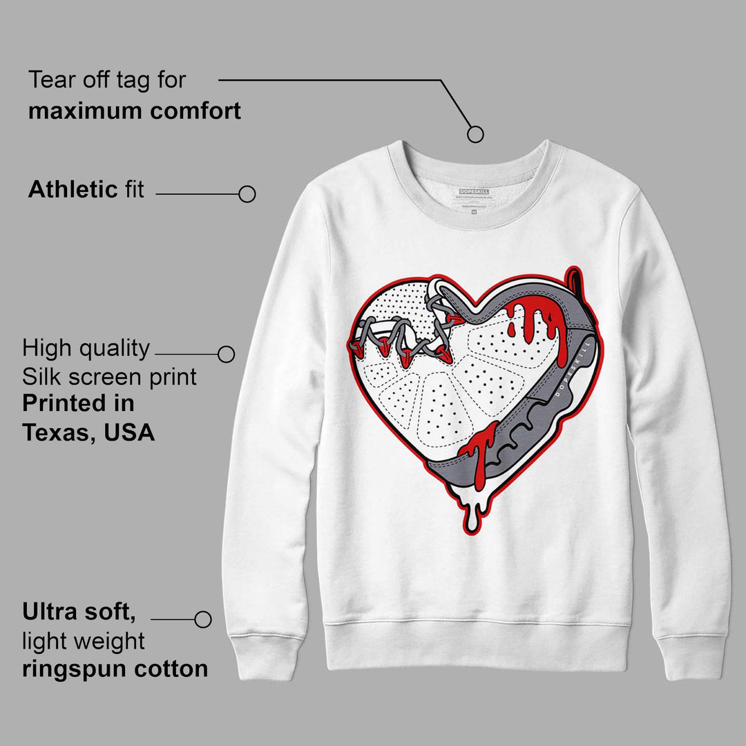 Fire Red 9s DopeSkill Sweatshirt Heart AJ 9 Graphic