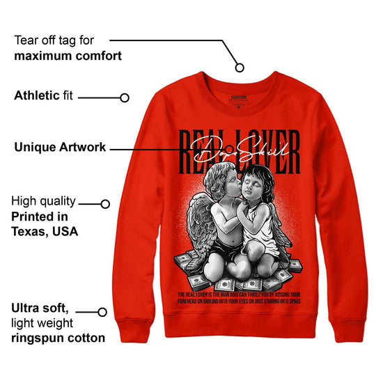 Red Foam Runner DopeSkill Vermillion Red Sweatshirt Real Lover Graphic