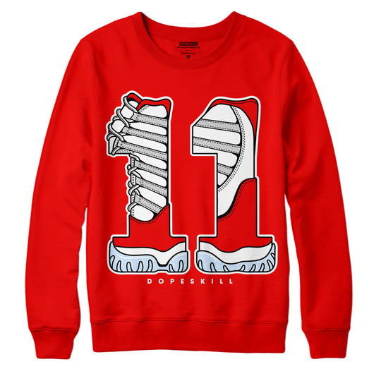 Cherry 11s DopeSkill Varsity Red Sweatshirt No.11 Graphic