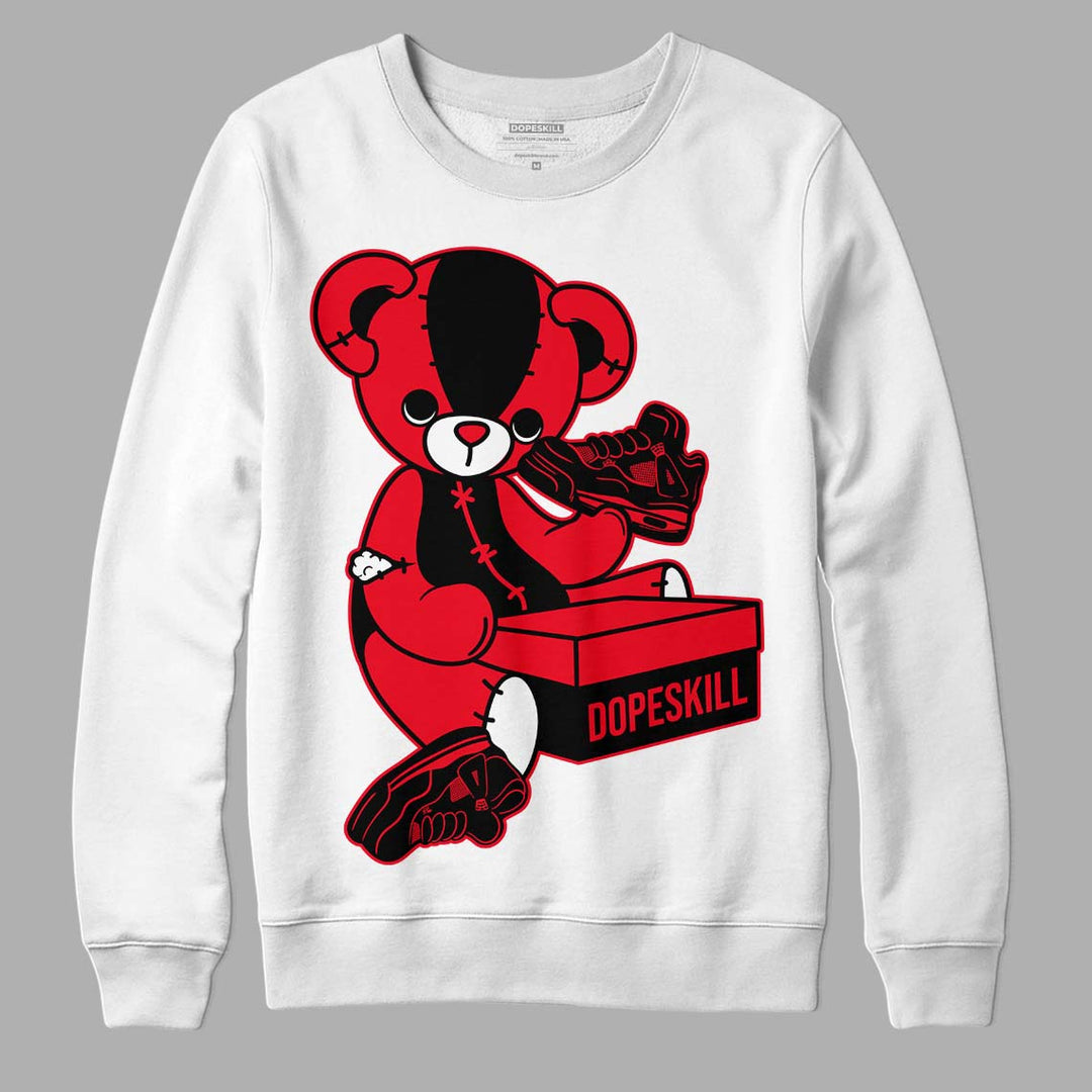 Red Thunder 4s DopeSkill Sweatshirt Sneakerhead BEAR Graphic