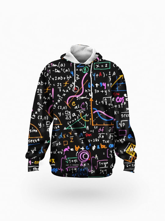 Math Print Unisex Plus Fleece Pullover Hoodie