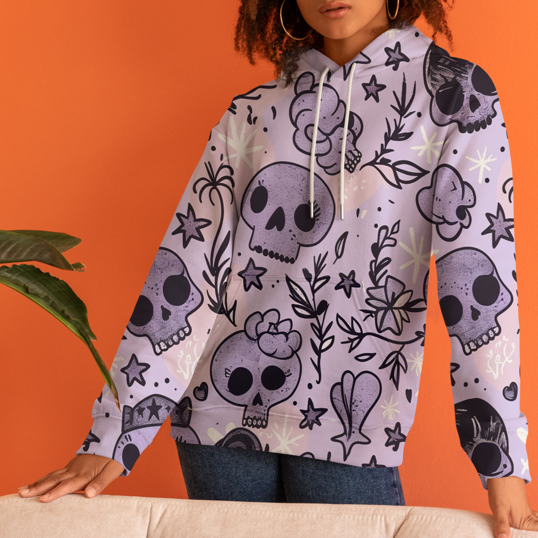 Women's Cute Skull Print Hoodie