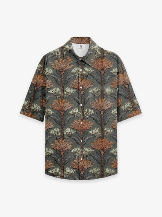 Breezy Hawaiian Short-Sleeve Shirt in Palm Paradise