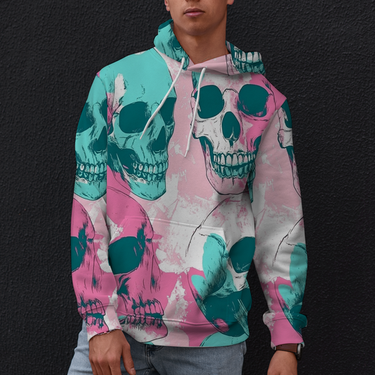 Skull Men's Pullover Hoodie | Velvet