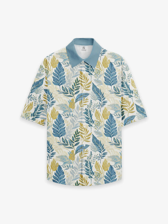 Breezy Hawaiian Short-Sleeve Shirt in Tropic Foliage