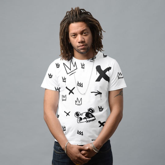 Kings Pattern White T-Shirt