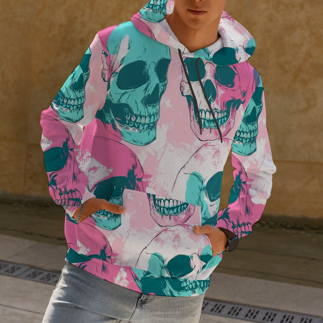 Skull Men's Pullover Hoodie | Velvet