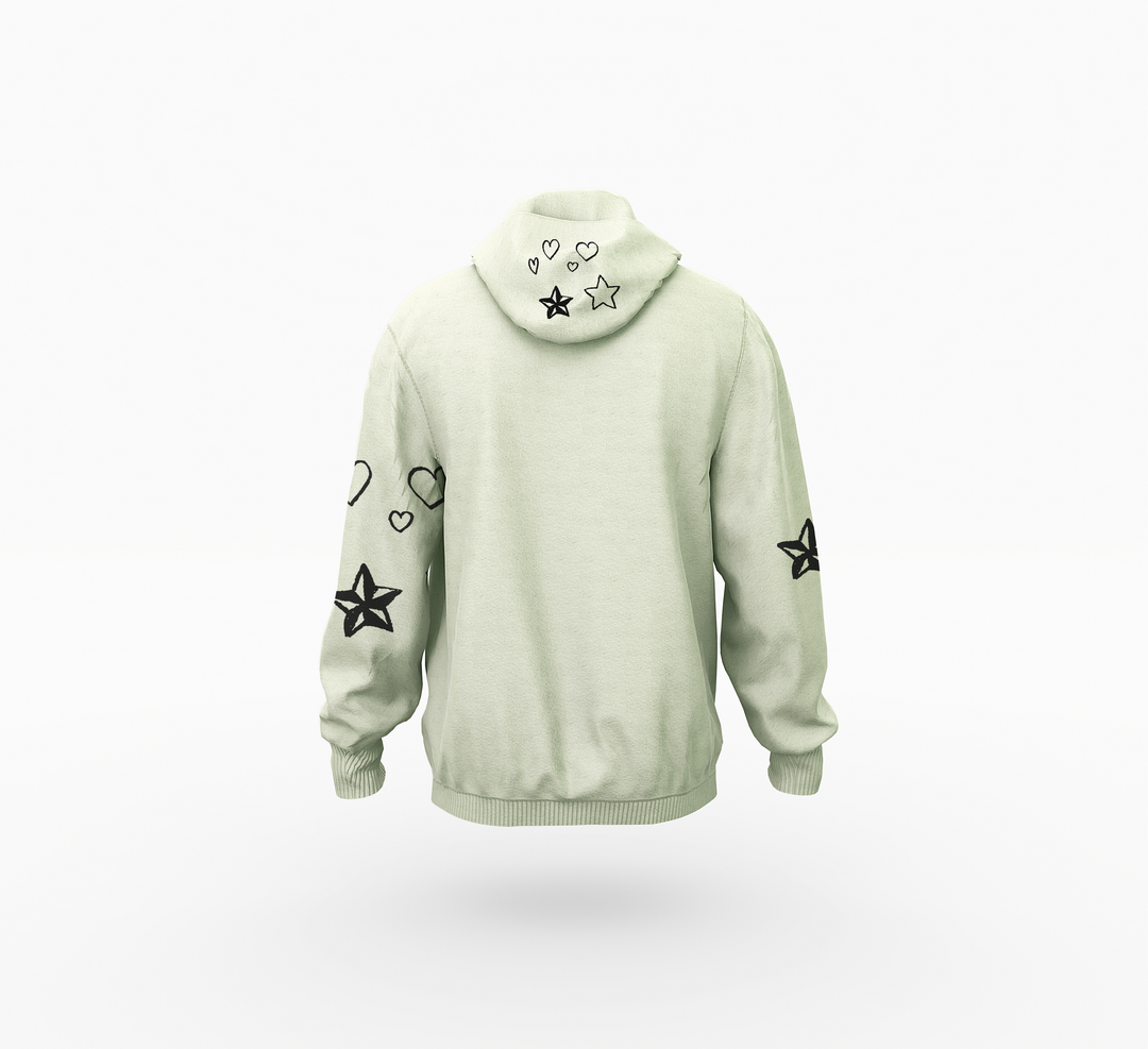 Sun Moon Stars Print Hoodie