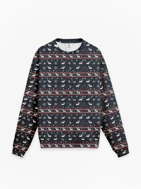 Statement Crewneck Knit in Frosted Forest