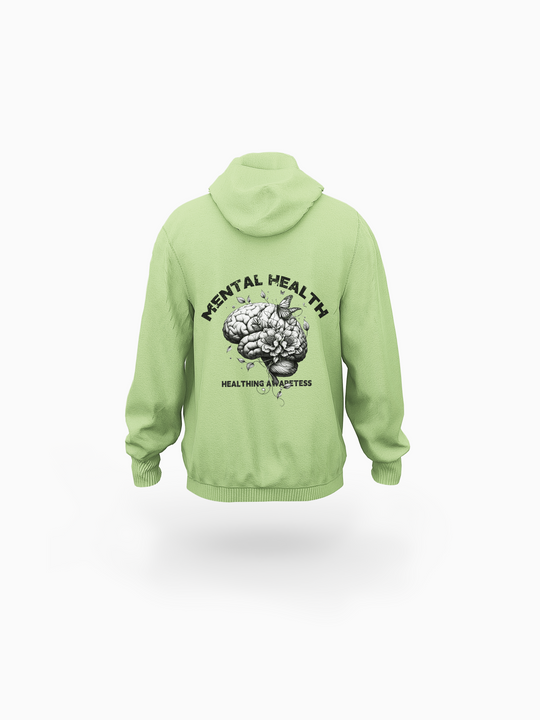 ‘Mental Green’ Eco-friendly All-Over Print Unisex Pullover Hoodie