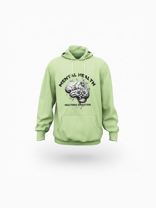 ‘Mental Green’ Eco-friendly All-Over Print Unisex Pullover Hoodie