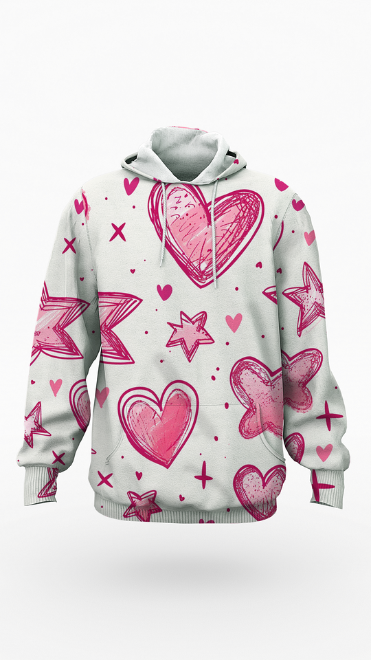 Pink Heart Customized Women's Hoodie