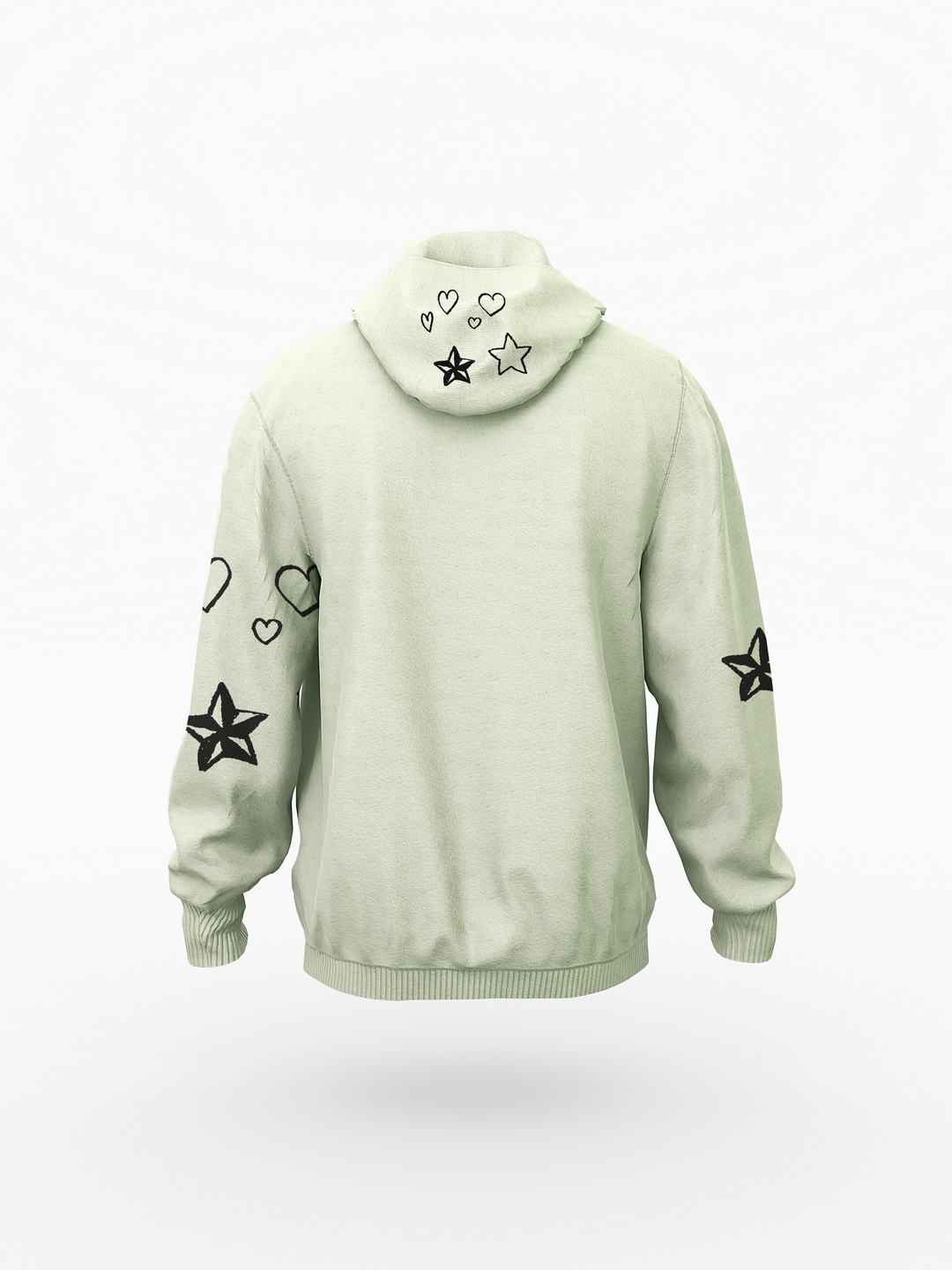 Sun Moon Stars Print Hoodie