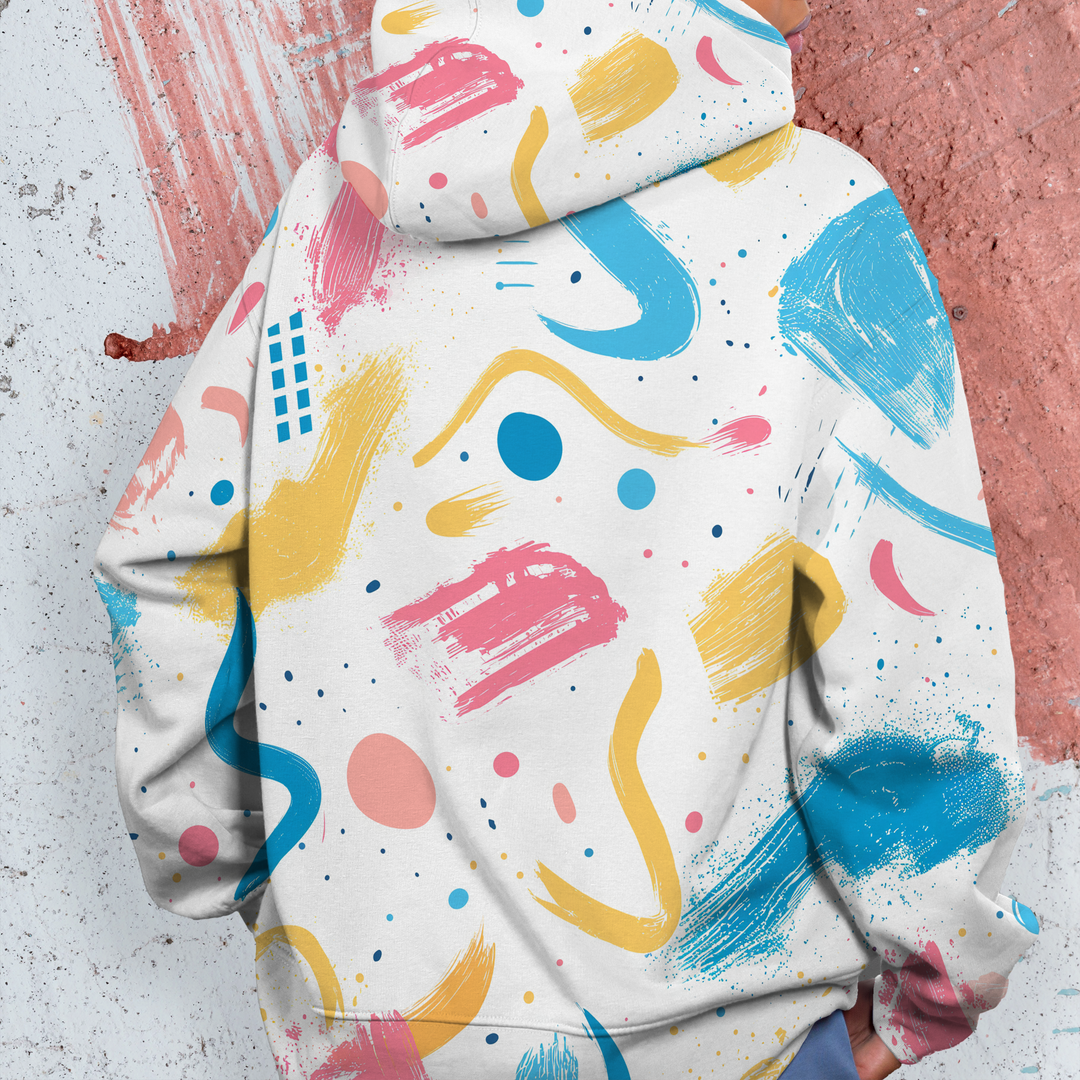 Women's Line Graffiti Print Hoodie