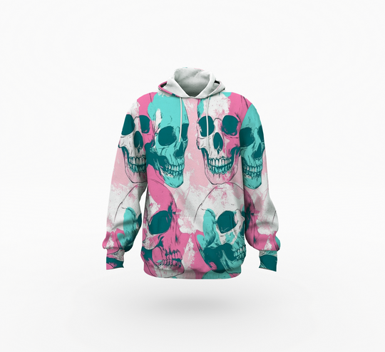 Skull Men's Pullover Hoodie | Velvet