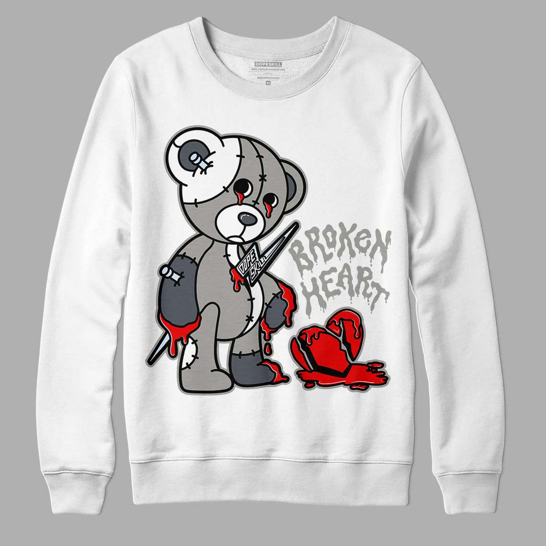 Cool Grey 6s DopeSkill Sweatshirt Broken Heart Graphic