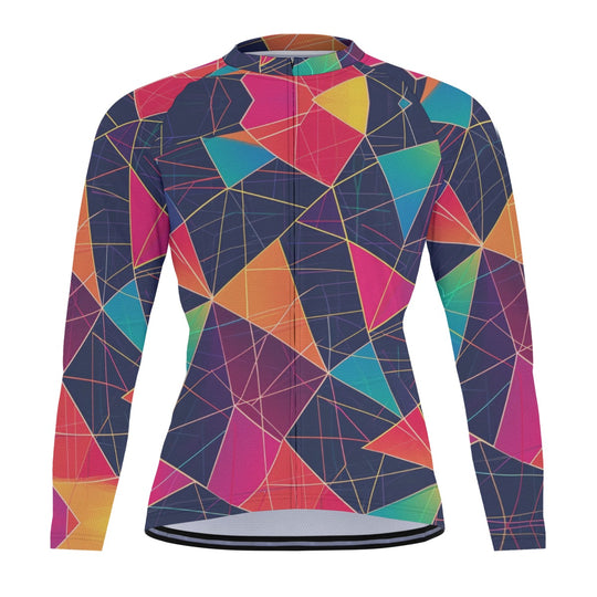 All-Over Print Raglan Men's Cycling Jersey With Long Sleeve