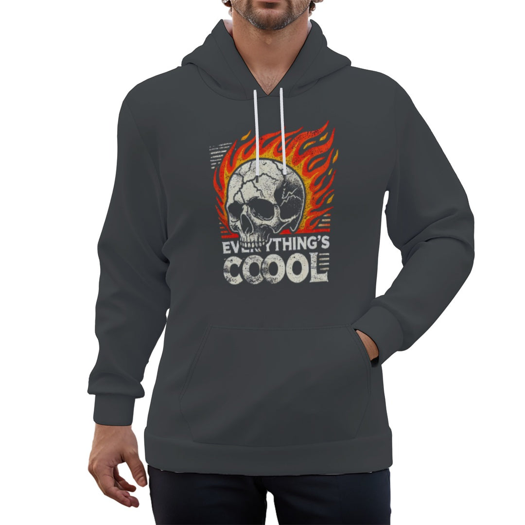 Flameskull Ⅱ Luna Grey Eco-friendly All-Over Print Unisex Pullover Hoodie