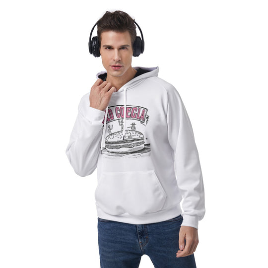 Retro Print Men's Raglan Pullover Hoodie