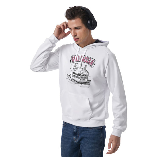 Retro Print Men's Raglan Pullover Hoodie