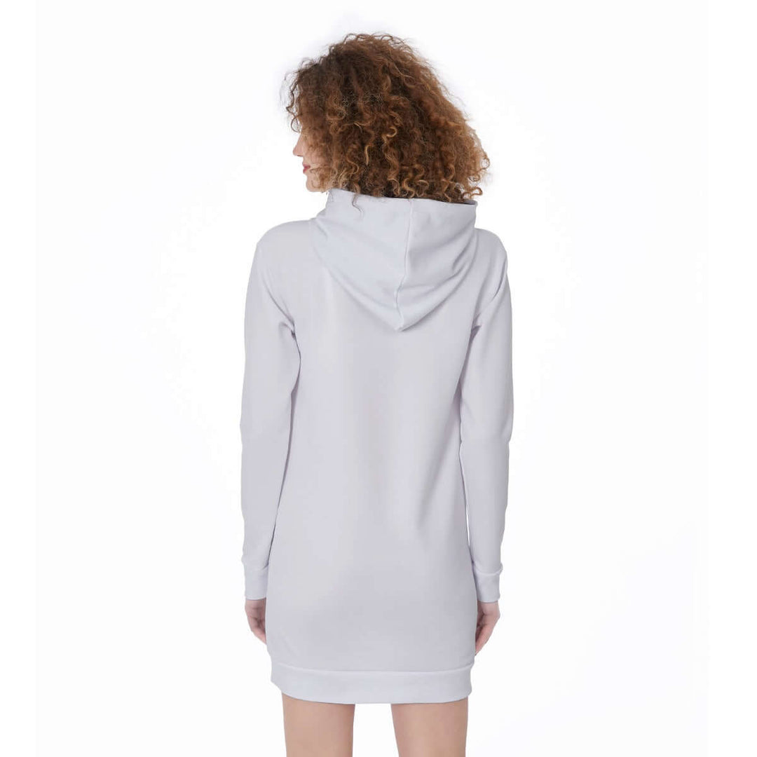 Custom Street Style Women's Long Hooded Letter Sweatshirt Dress - Archiify