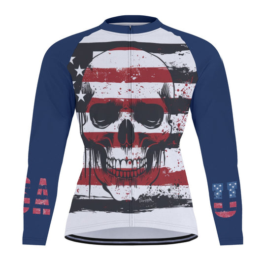 All-Over Print Raglan Men's Cycling Jersey With Long Sleeve