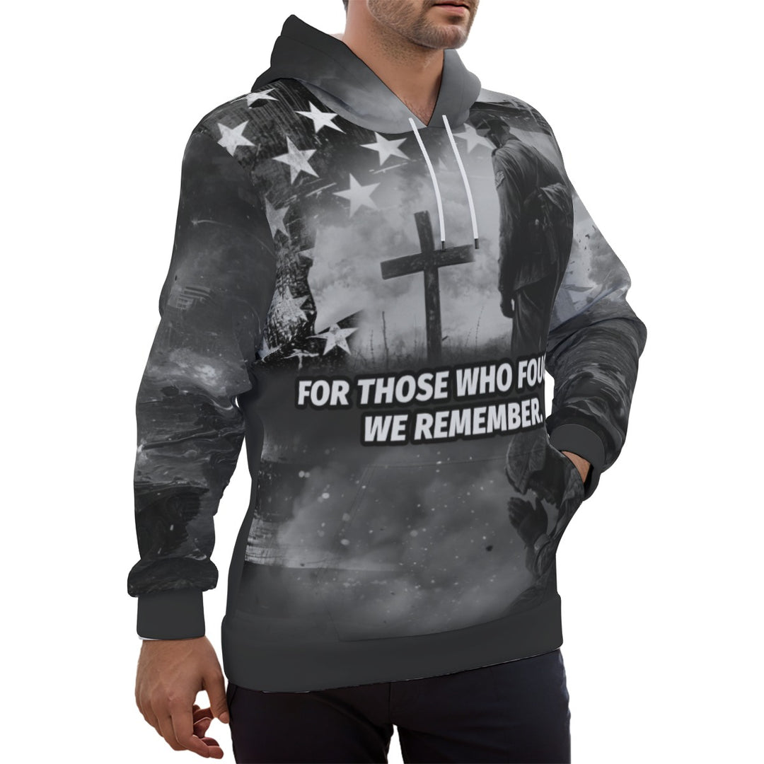 Grayish Black Eco-friendly All-Over Print Unisex Pullover Hoodie