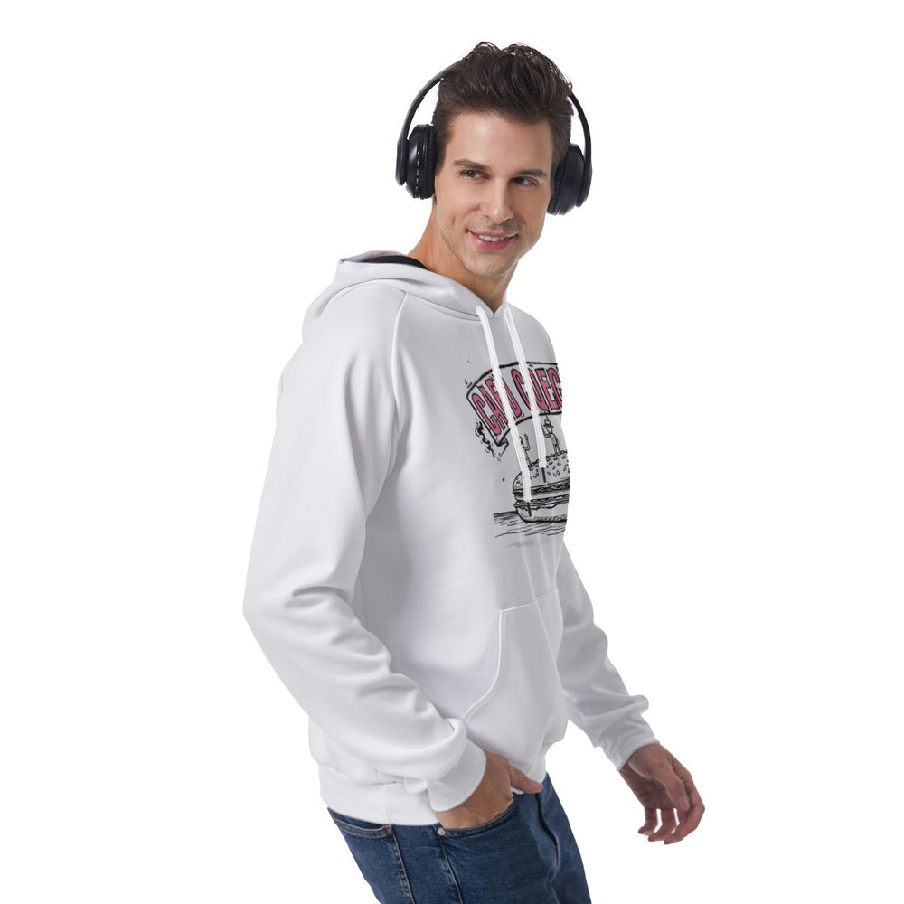 Retro Print Men's Raglan Pullover Hoodie