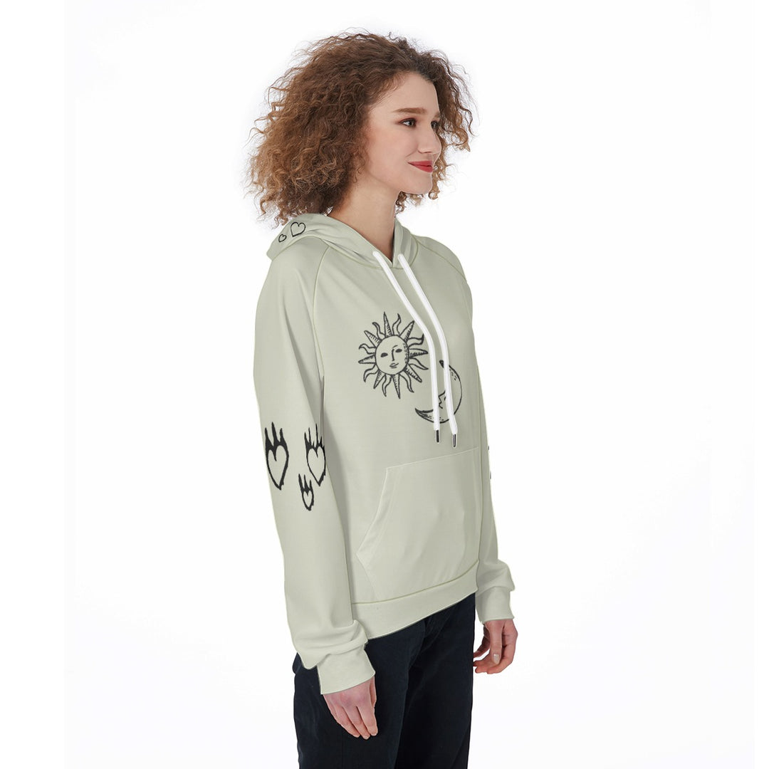 Sun Moon Stars Print Hoodie